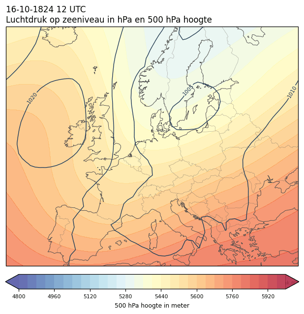 Weerkaart van 16 oktober 1824 om 12 UTC
