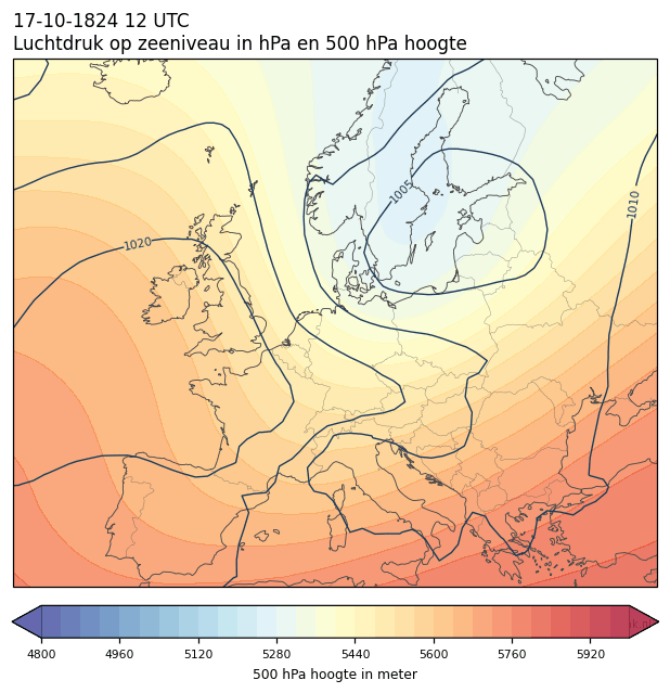 Weerkaart van 17 oktober 1824 om 12 UTC
