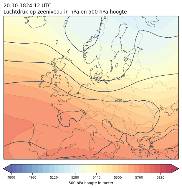 Weerkaart van 20 oktober 1824 om 12 UTC