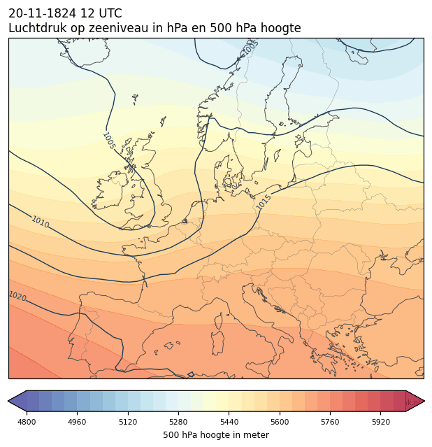 Weerkaart van 20 november 1824 om 12 UTC