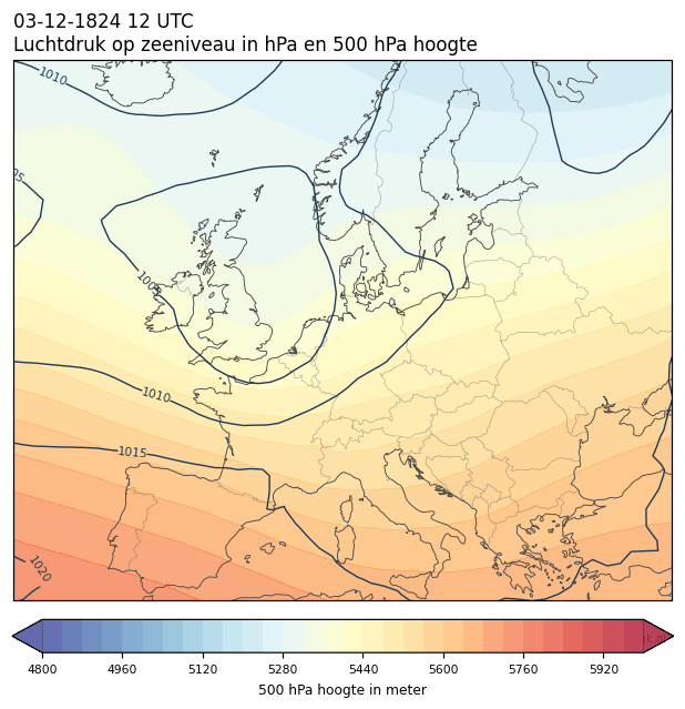 Weerkaart van 3 december 1824 om 12 UTC