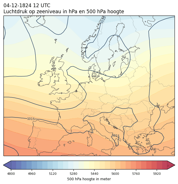 Weerkaart van 4 december 1824 om 12 UTC