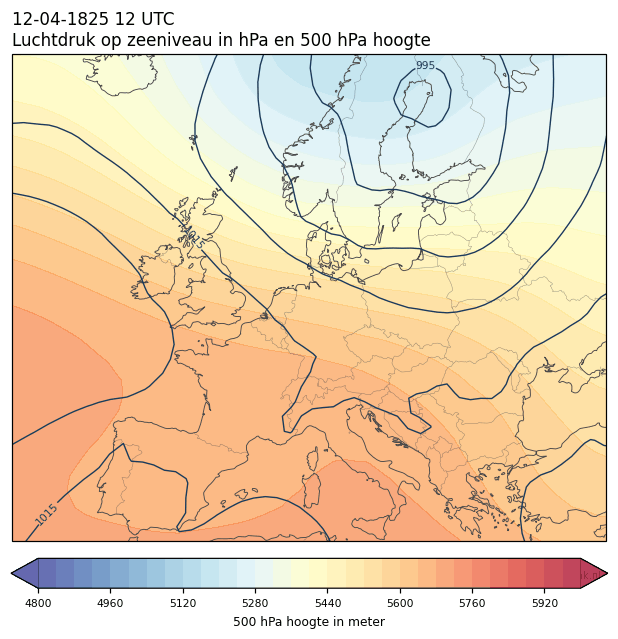 Weerkaart van 12 april 1825 om 12 UTC