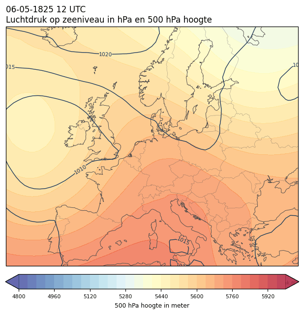 Weerkaart van 6 mei 1825 om 12 UTC