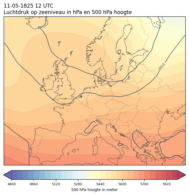 Weerkaart van 11 mei 1825 om 12 UTC