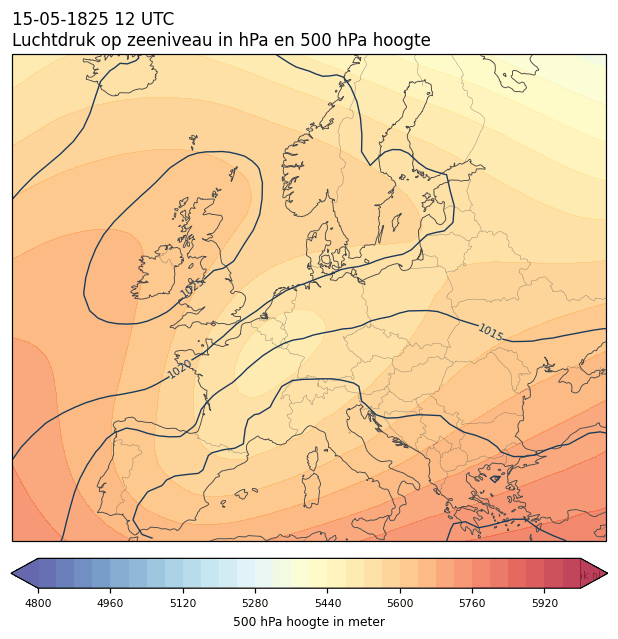 Weerkaart van 15 mei 1825 om 12 UTC