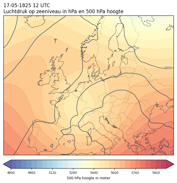 Weerkaart van 17 mei 1825 om 12 UTC