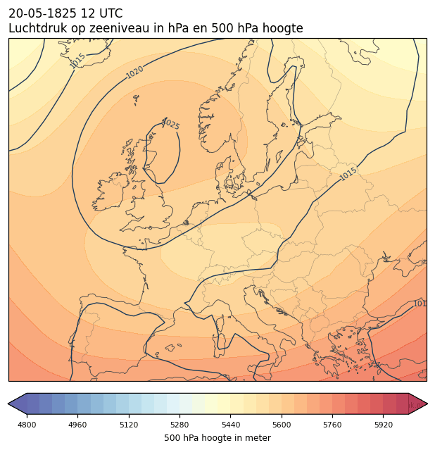 Weerkaart van 20 mei 1825 om 12 UTC