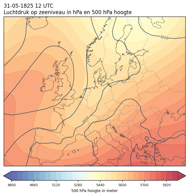 Weerkaart van 31 mei 1825 om 12 UTC
