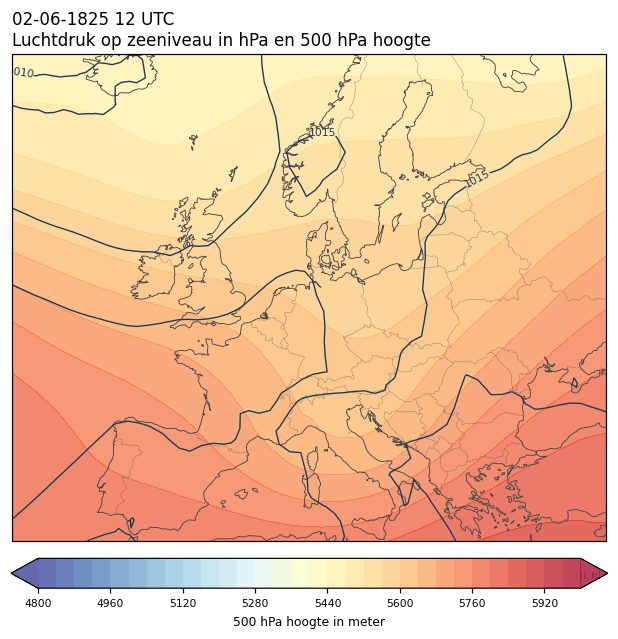 Weerkaart van 2 juni 1825 om 12 UTC