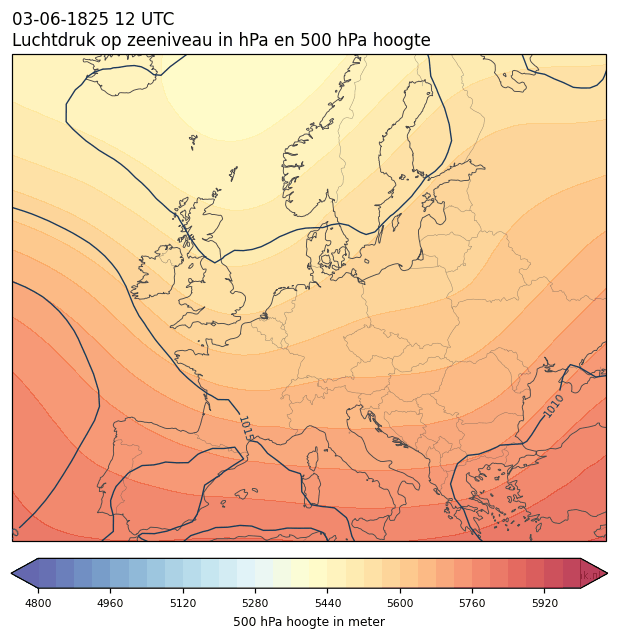 Weerkaart van 3 juni 1825 om 12 UTC
