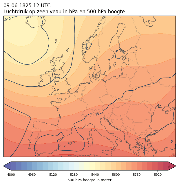 Weerkaart van 9 juni 1825 om 12 UTC