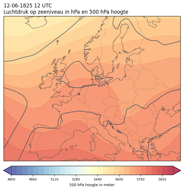 Weerkaart van 12 juni 1825 om 12 UTC