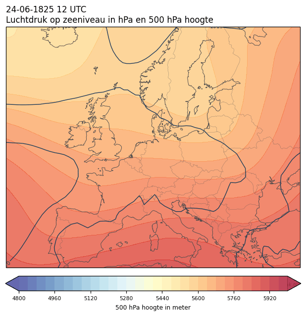 Weerkaart van 24 juni 1825 om 12 UTC