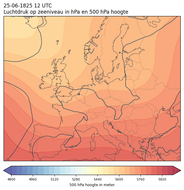 Weerkaart van 25 juni 1825 om 12 UTC