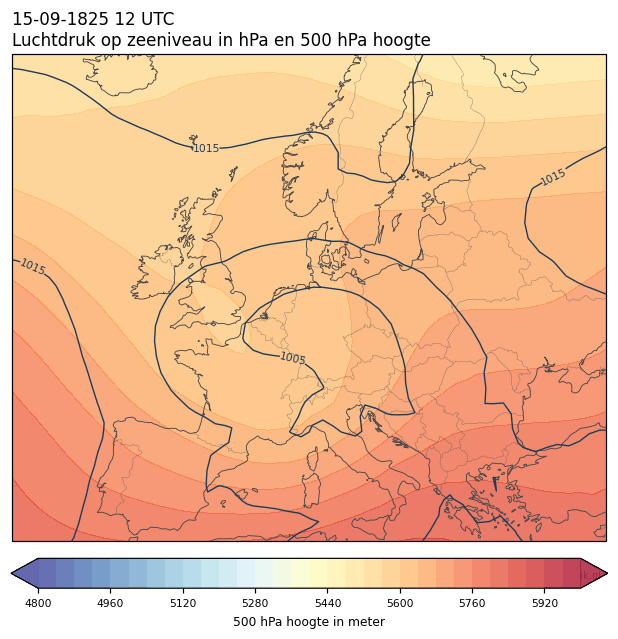 Weerkaart van 15 september 1825 om 12 UTC