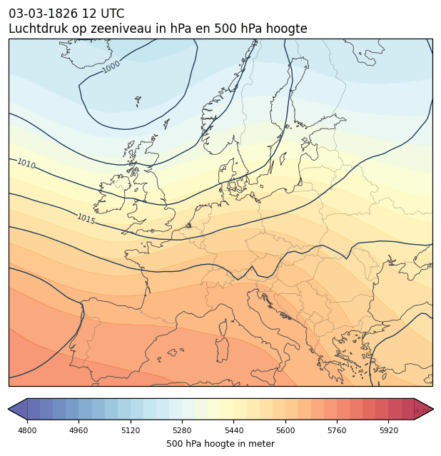 Weerkaart van 3 maart 1826 om 12 UTC