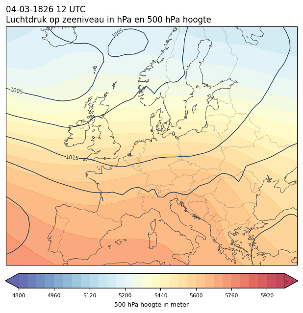 Weerkaart van 4 maart 1826 om 12 UTC