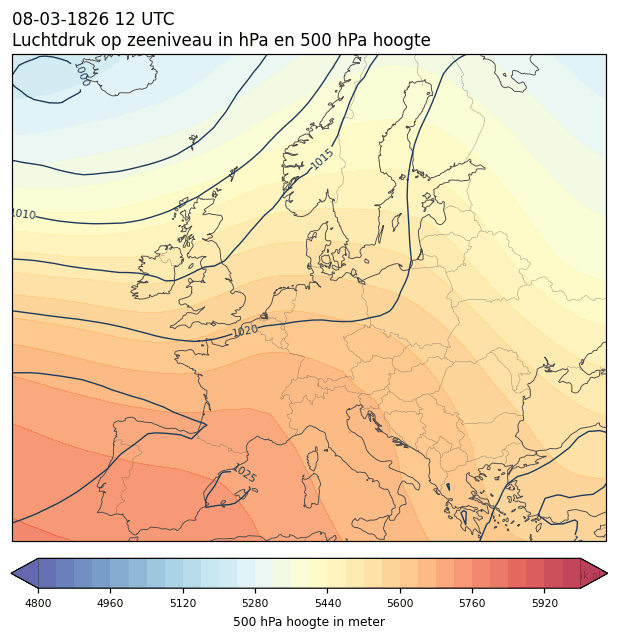 Weerkaart van 8 maart 1826 om 12 UTC