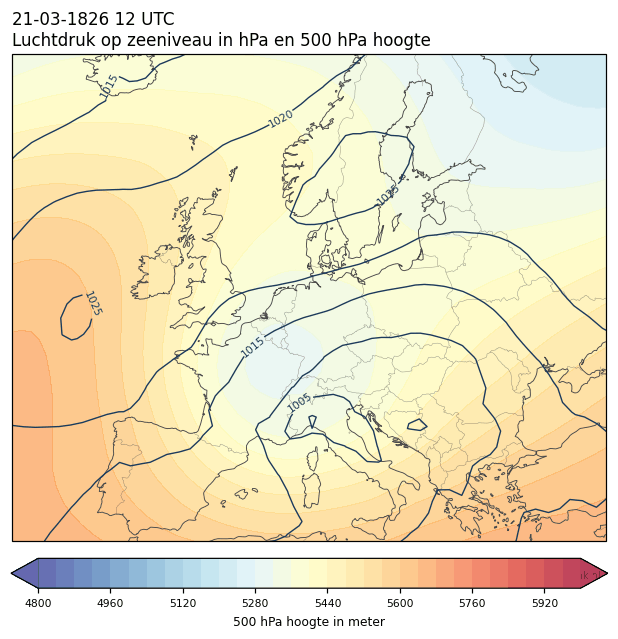 Weerkaart van 21 maart 1826 om 12 UTC