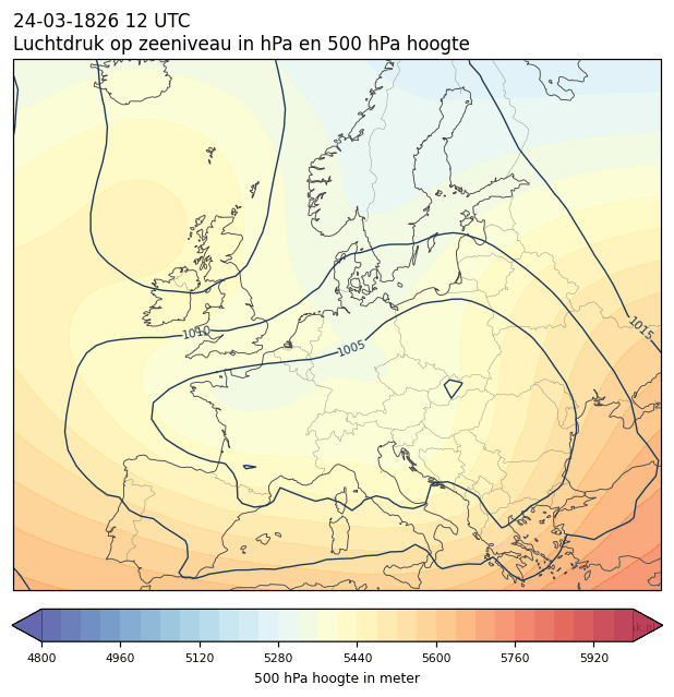 Weerkaart van 24 maart 1826 om 12 UTC