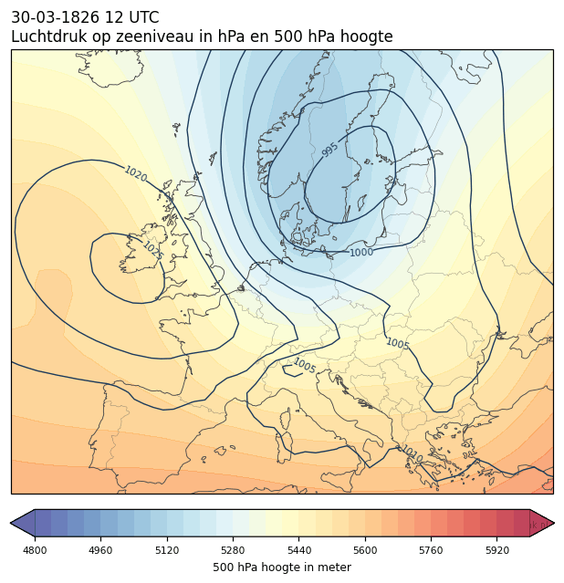 Weerkaart van 30 maart 1826 om 12 UTC