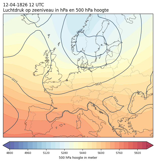 Weerkaart van 12 april 1826 om 12 UTC