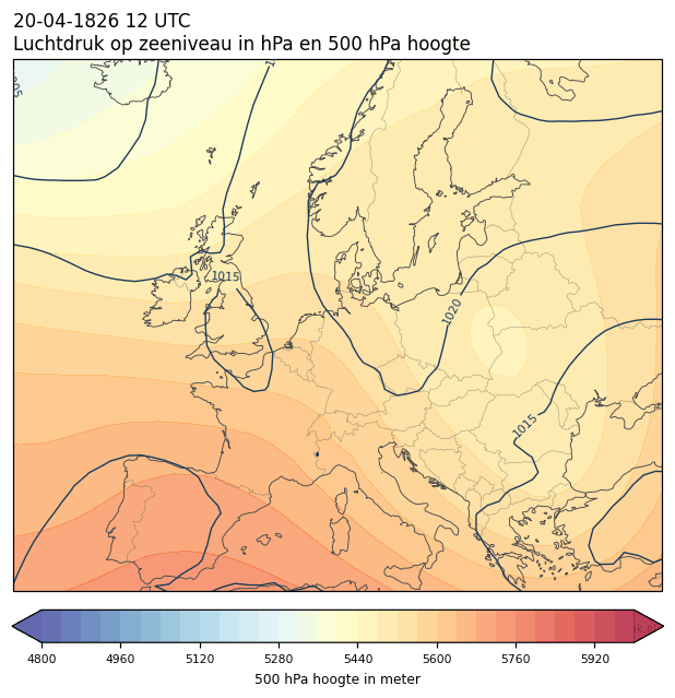 Weerkaart van 20 april 1826 om 12 UTC