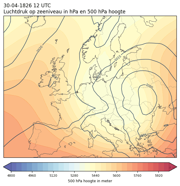 Weerkaart van 30 april 1826 om 12 UTC