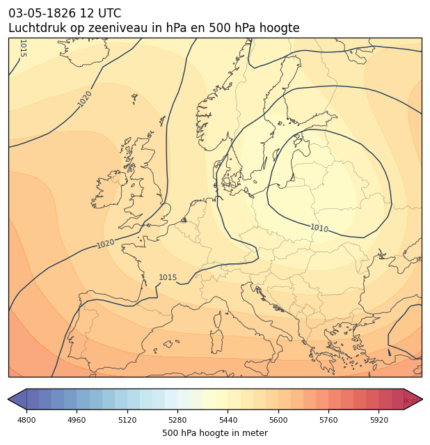 Weerkaart van 3 mei 1826 om 12 UTC