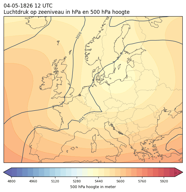 Weerkaart van 4 mei 1826 om 12 UTC