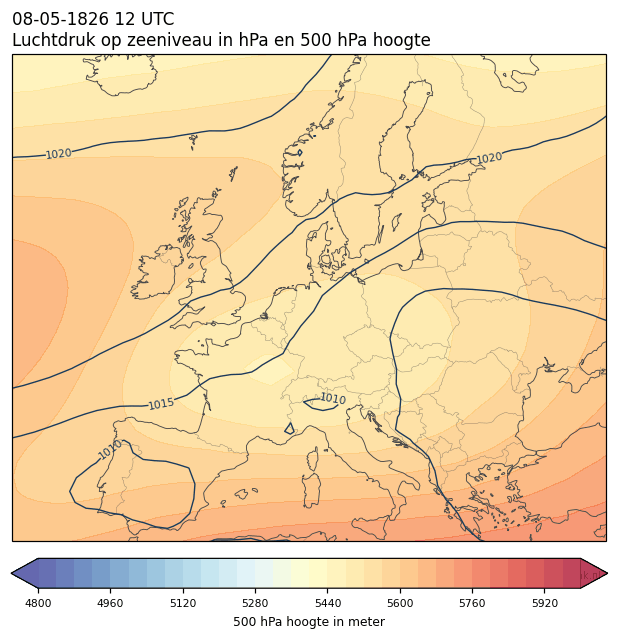Weerkaart van 8 mei 1826 om 12 UTC