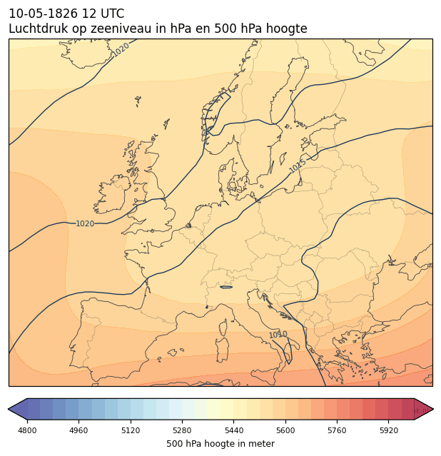Weerkaart van 10 mei 1826 om 12 UTC