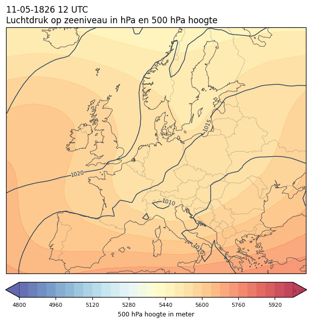Weerkaart van 11 mei 1826 om 12 UTC