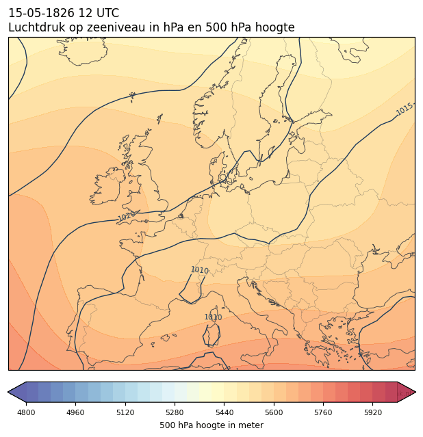 Weerkaart van 15 mei 1826 om 12 UTC