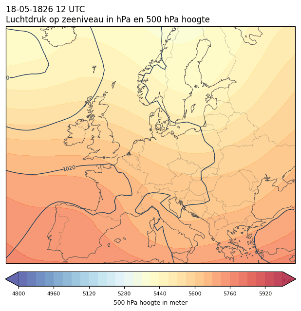 Weerkaart van 18 mei 1826 om 12 UTC