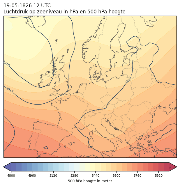 Weerkaart van 19 mei 1826 om 12 UTC