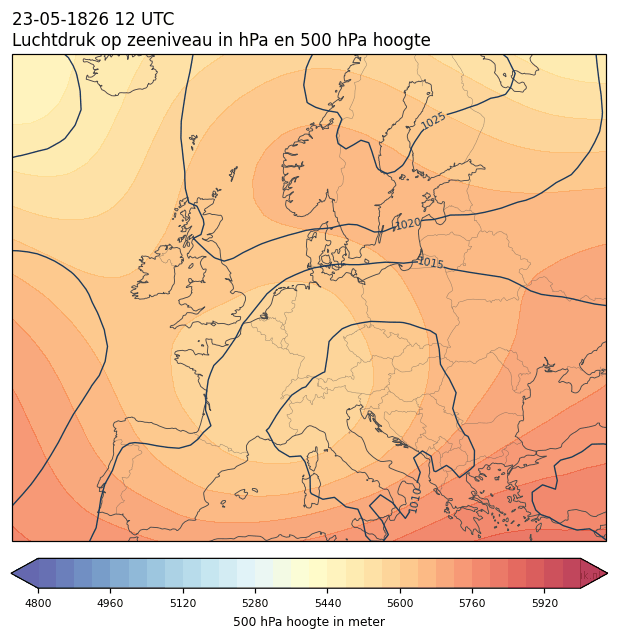 Weerkaart van 23 mei 1826 om 12 UTC