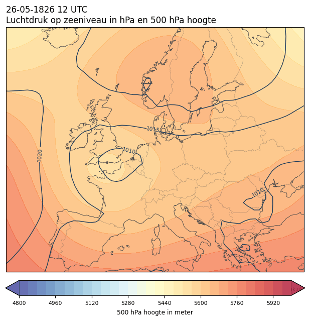 Weerkaart van 26 mei 1826 om 12 UTC