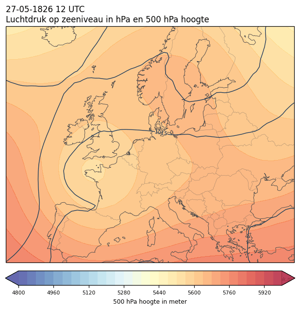 Weerkaart van 27 mei 1826 om 12 UTC