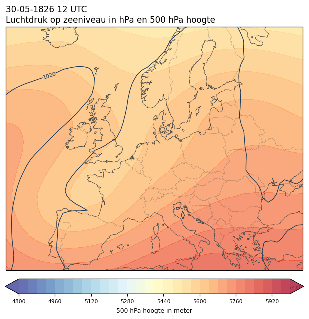 Weerkaart van 30 mei 1826 om 12 UTC