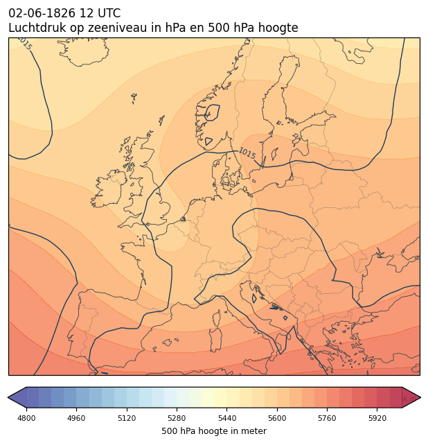 Weerkaart van 2 juni 1826 om 12 UTC