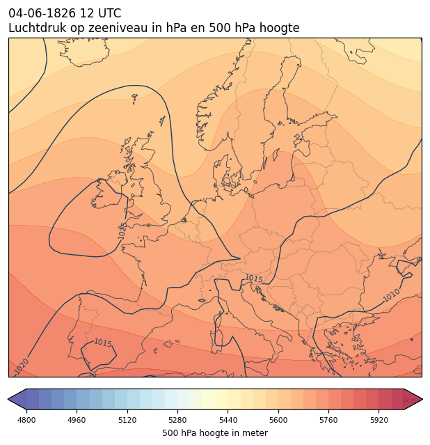 Weerkaart van 4 juni 1826 om 12 UTC