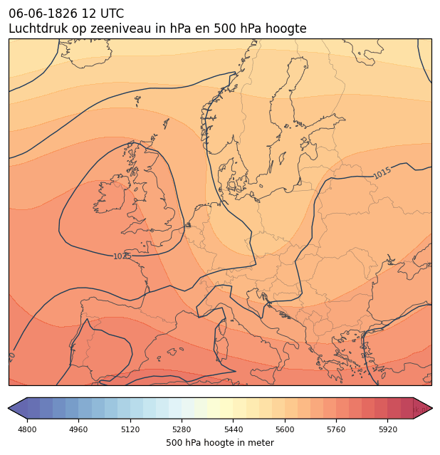 Weerkaart van 6 juni 1826 om 12 UTC