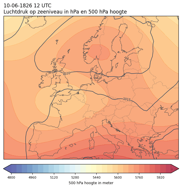Weerkaart van 10 juni 1826 om 12 UTC