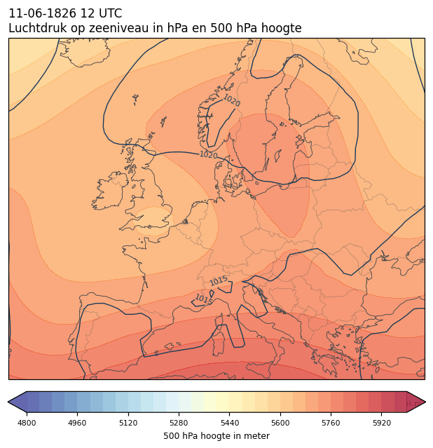Weerkaart van 11 juni 1826 om 12 UTC