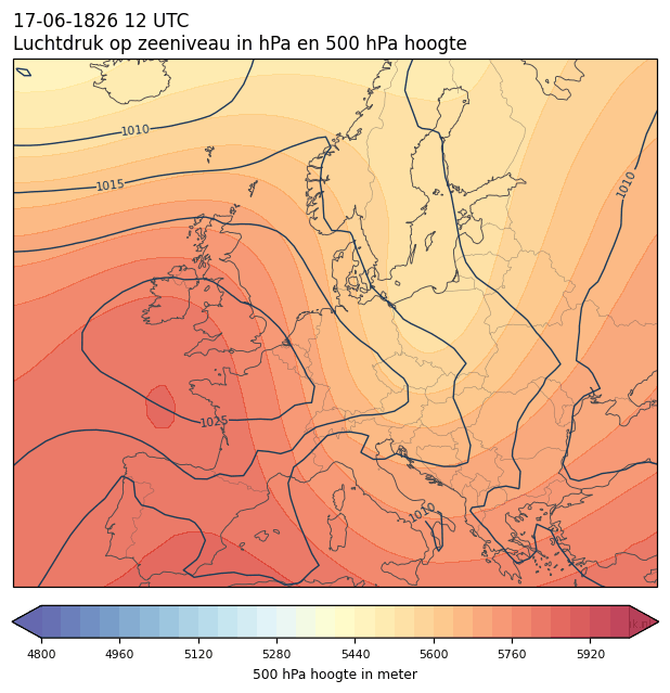 Weerkaart van 17 juni 1826 om 12 UTC