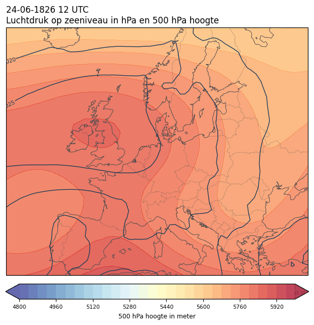 Weerkaart van 24 juni 1826 om 12 UTC