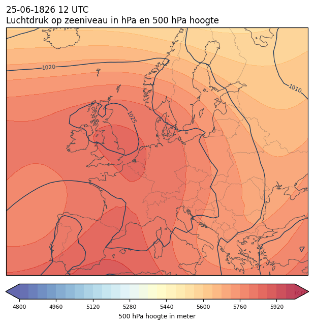 Weerkaart van 25 juni 1826 om 12 UTC