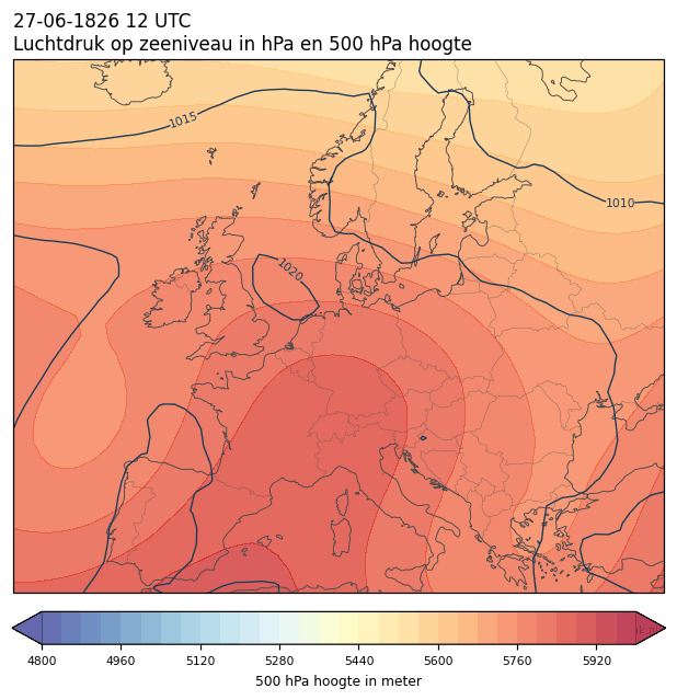 Weerkaart van 27 juni 1826 om 12 UTC